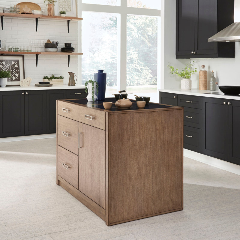 Gracie Oaks Kutsi Kitchen Island Set with Granite Top Wayfair